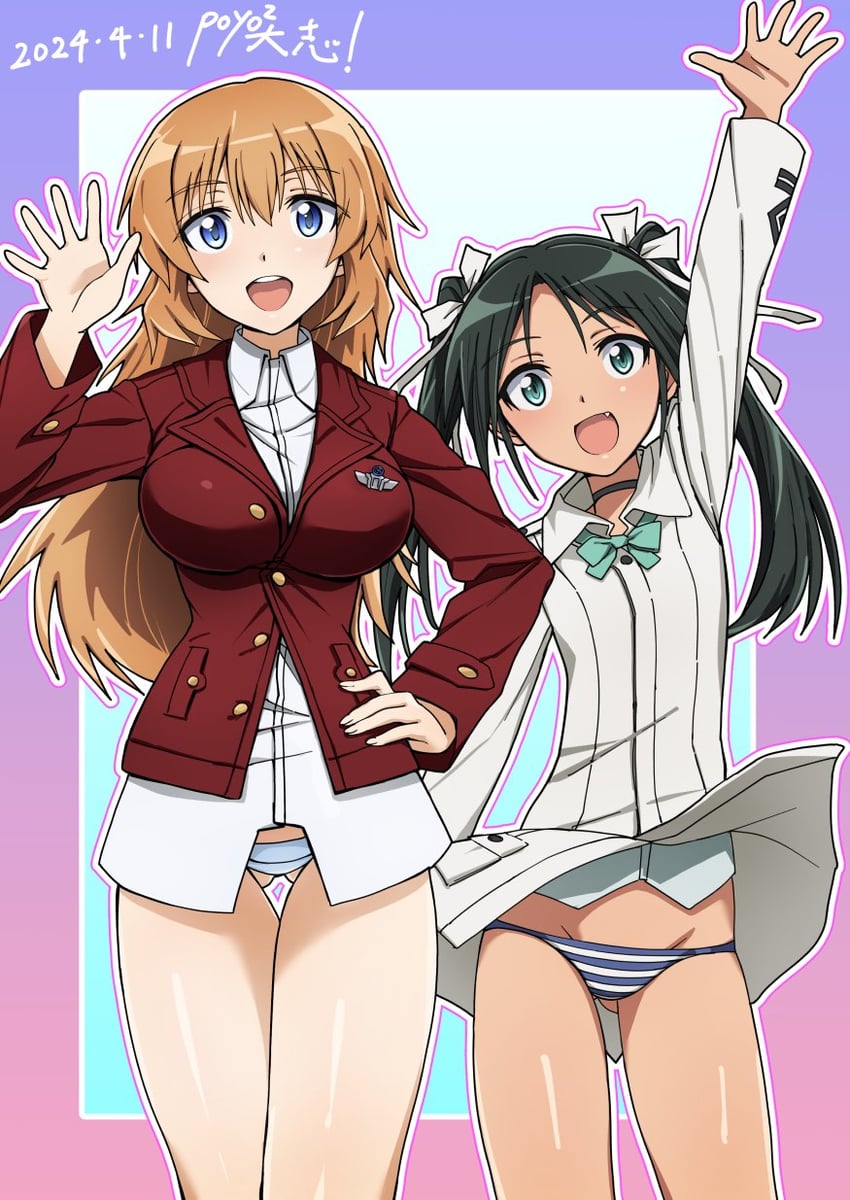 charlotte e. yeager and francesca lucchini (world witches series and 1 more) drawn by poyopoyotaishi