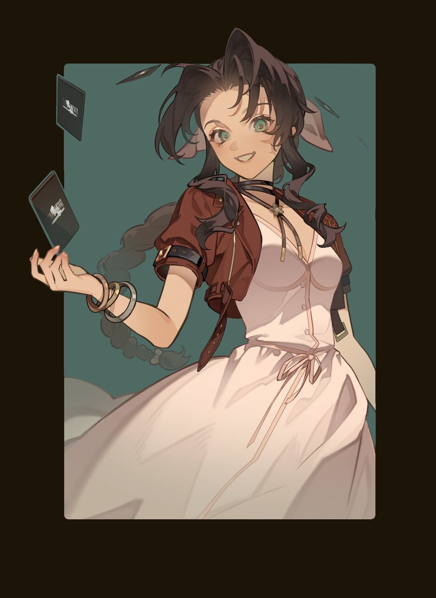 aerith gainsborough (final fantasy and 2 more) drawn by lilith-lily