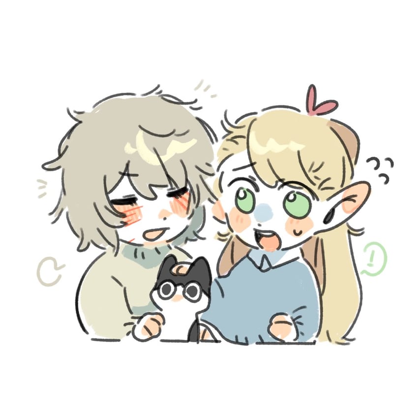 marcille donato and falin touden (dungeon meshi) drawn by woodonly