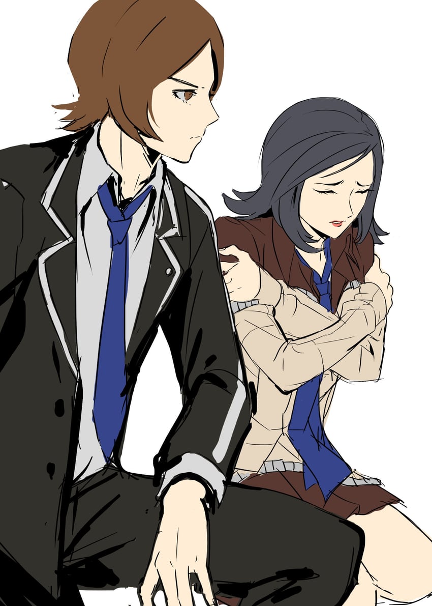 suou tatsuya and amano maya (persona and 2 more) drawn by igusaharu