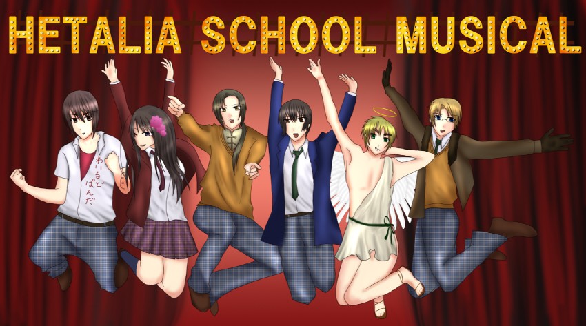 america, united kingdom, japan, china, taiwan, and 1 more (axis powers hetalia) drawn by honoo_kairi