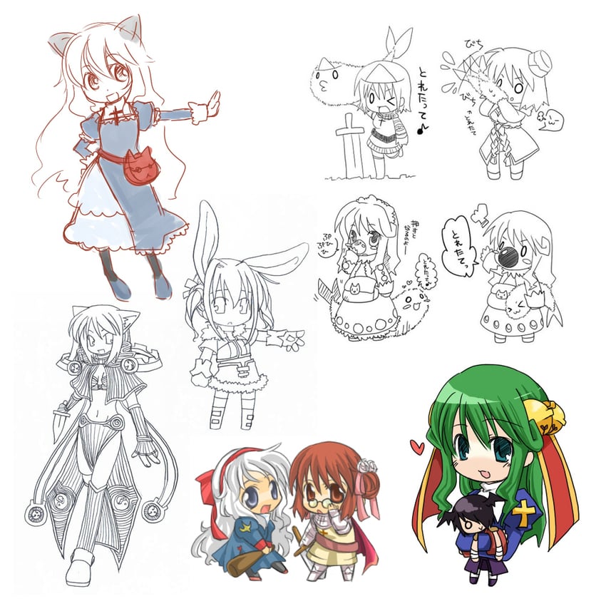priest, hunter, knight, merchant, sage, and 1 more (ragnarok online) drawn by nayuruonline