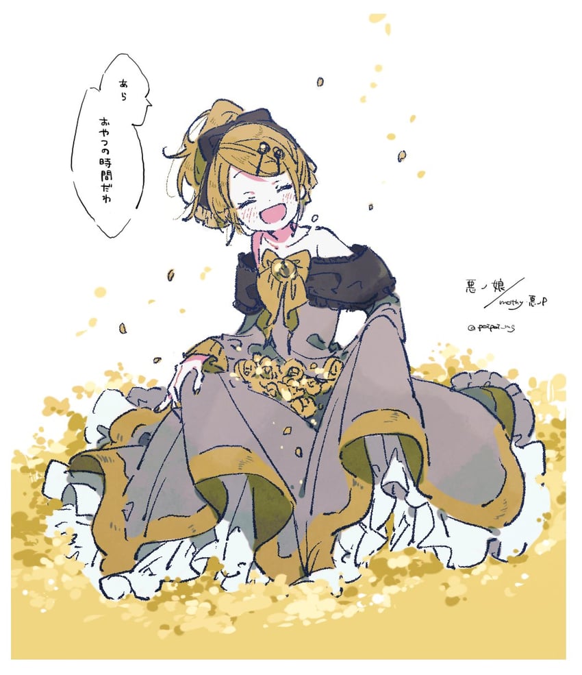 kagamine rin and riliane lucifen d'autriche (vocaloid and 2 more) drawn by hazime