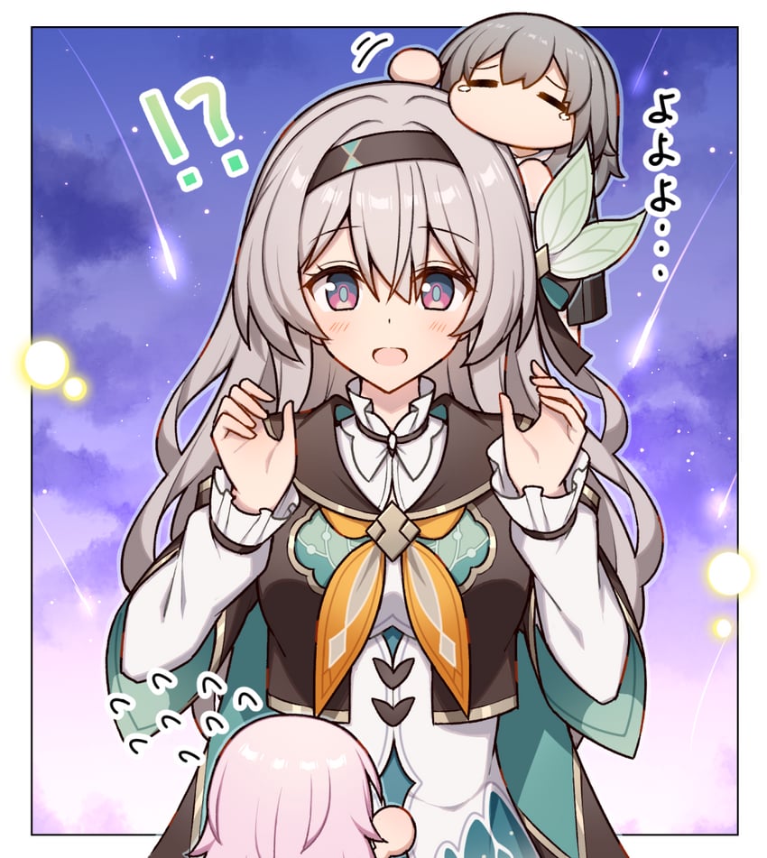 trailblazer, firefly, stelle, and march 7th (honkai and 1 more) drawn by t@ke-g