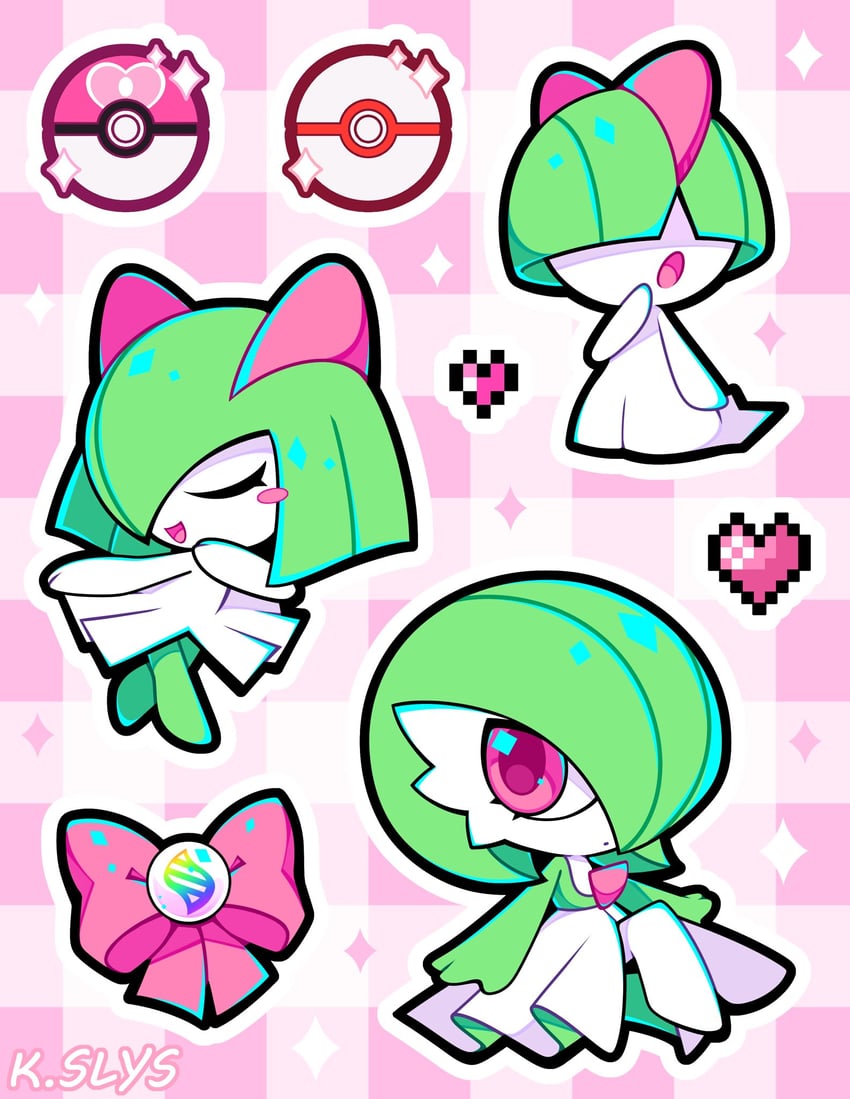 gardevoir, kirlia, and ralts (pokemon) drawn by slys_(jesterdysphoria)