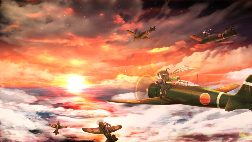 fairy, reppuu, skilled pilot, and 601 air group pilot (kantai collection) drawn by viki00