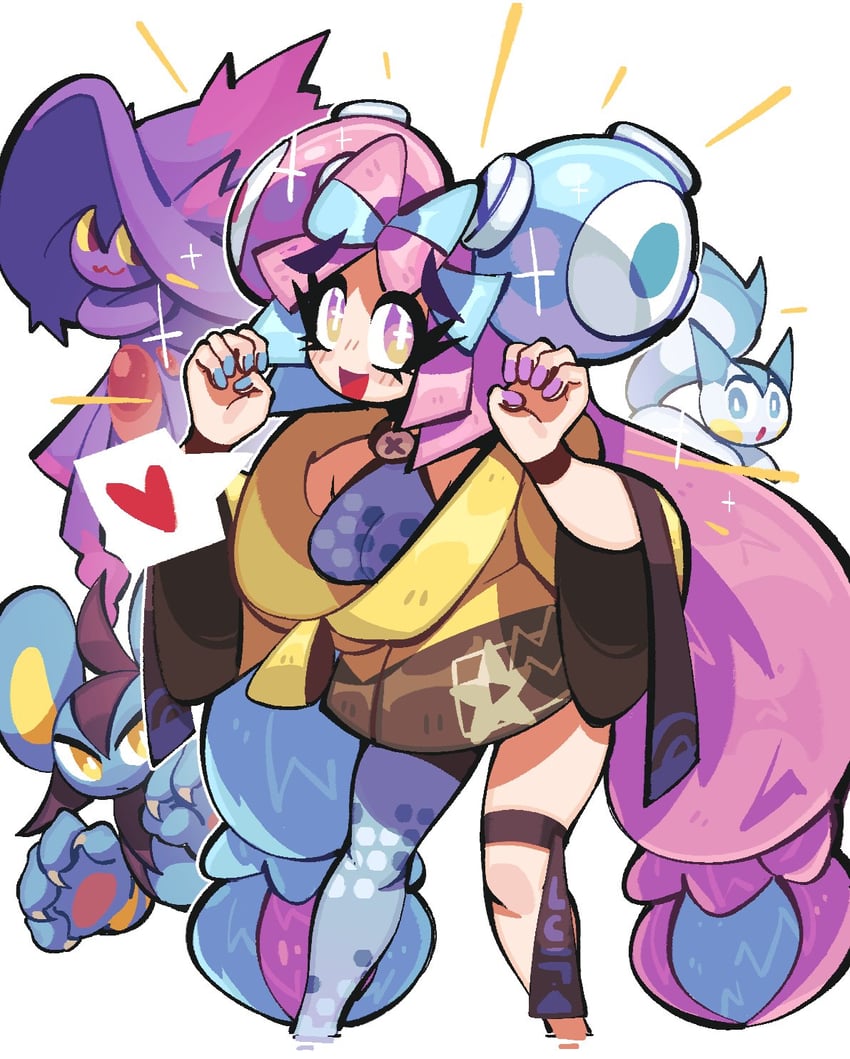iono, pachirisu, mismagius, and luxray (pokemon and 1 more) drawn by kaziedell