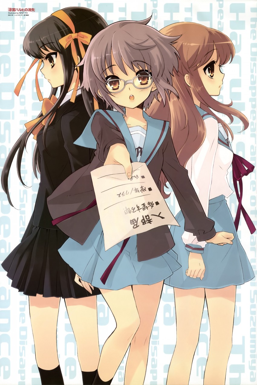 suzumiya haruhi, nagato yuki, and asahina mikuru (suzumiya haruhi no yuuutsu and 2 more) drawn by ito_noizi