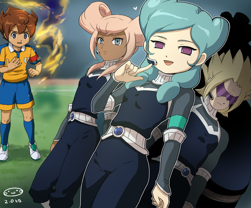 matsukaze tenma, beta, orca, and dorimu (inazuma eleven and 2 more) drawn by mizuhara_aki