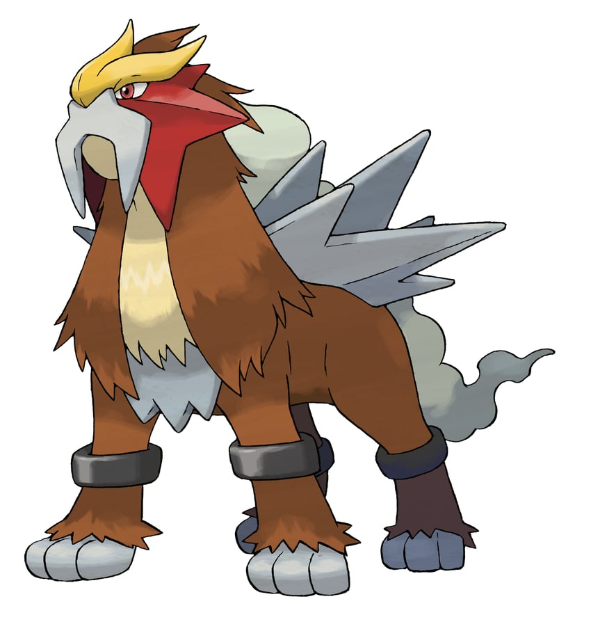 entei (pokemon and 1 more) drawn by sugimori_ken