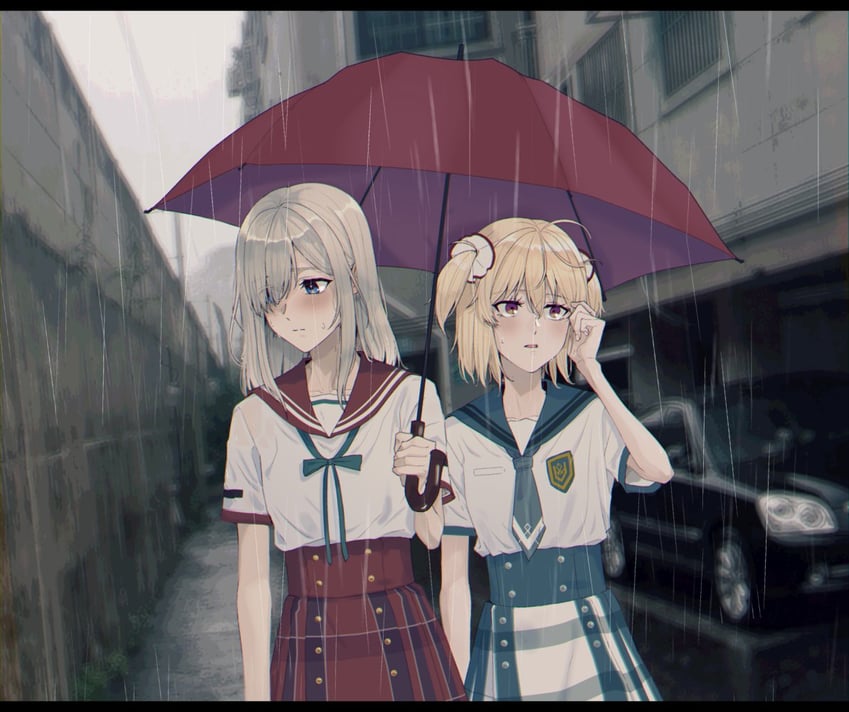 isuzu ren and ayano rika (mahou shoujo madoka magica and 1 more) drawn by 596_(_gokuraku_joudo)