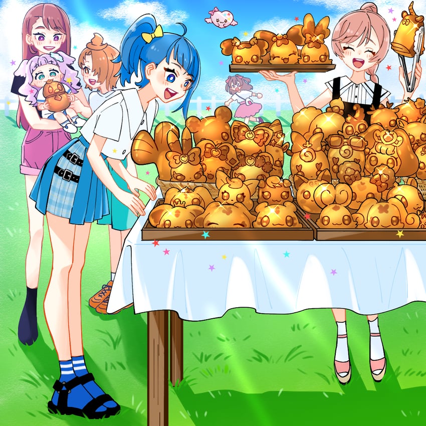sora harewataru, nijigaoka mashiro, hijiri ageha, nagomi yui, yuunagi tsubasa, and 34 more (precure and 20 more) drawn by ton_(ton39342104)