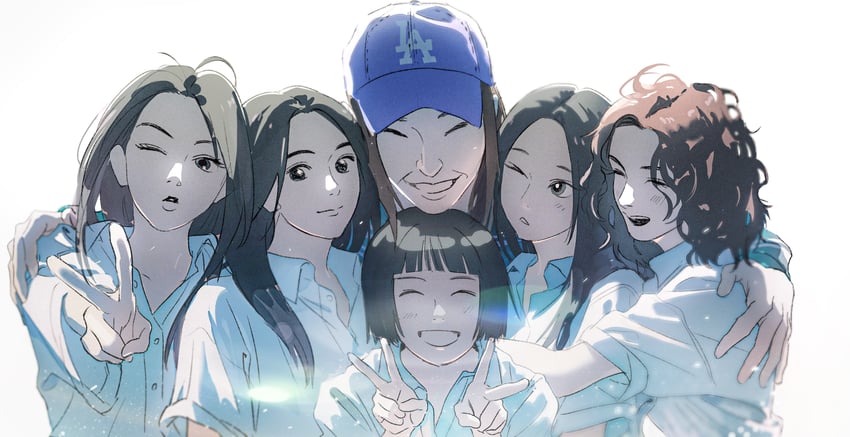 haerin, hanni, minji, hyein, danielle, and 1 more (real life and 2 more) drawn by man_won