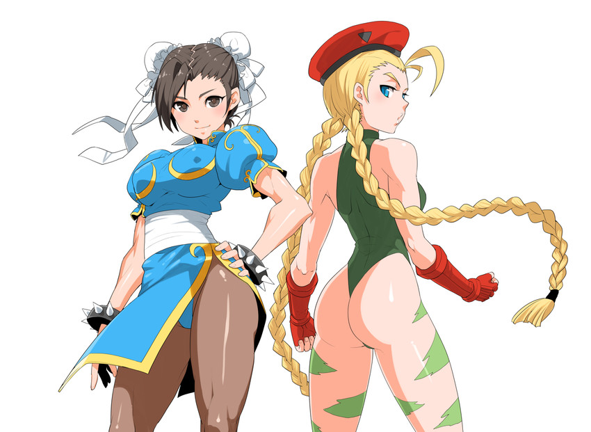 chun-li and cammy white (street fighter) drawn by deyezi