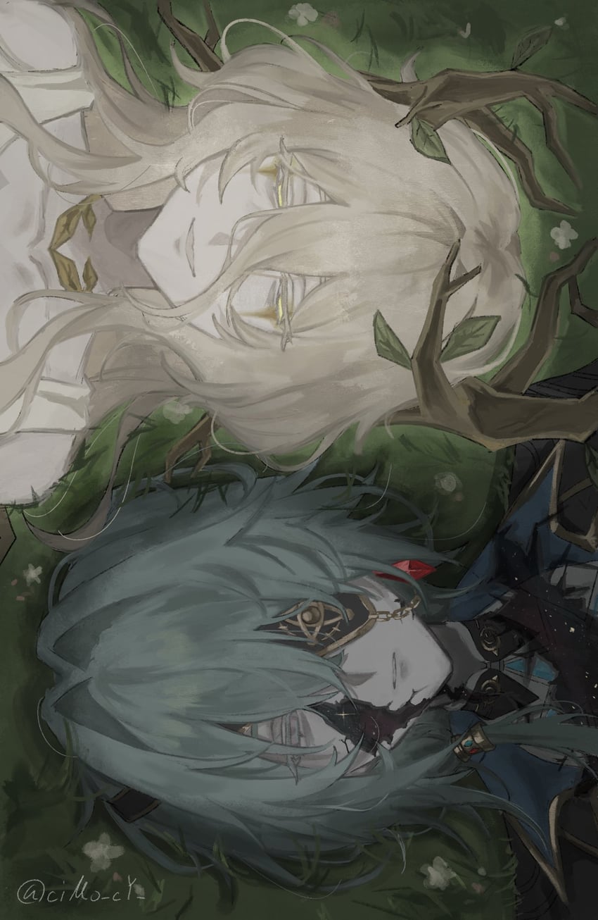 anaxa and calypso (honkai and 1 more) drawn by cyn_ouo