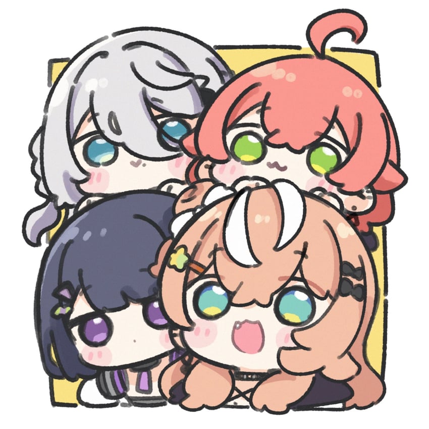 igarashi rika, koshimizu toru, sophia valentine, and shishido akari (nijisanji) drawn by nozo_(hitomiz)