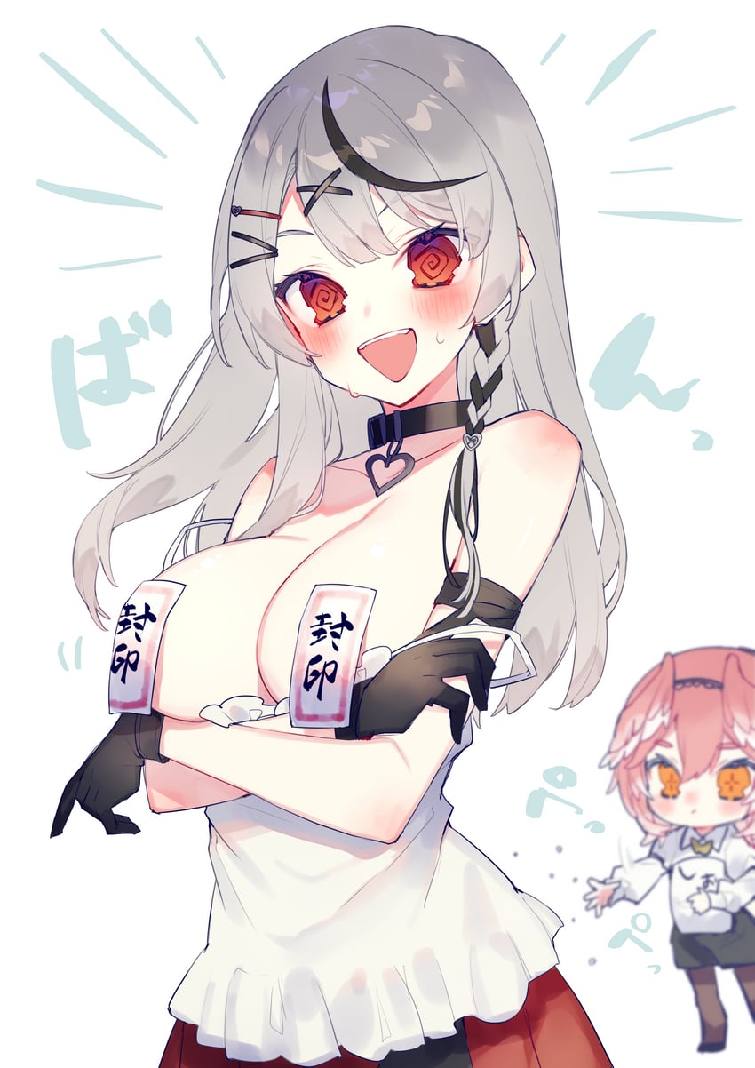 sakamata chloe and takane lui (hololive) drawn by chiyomaru_(yumichiyo0606)