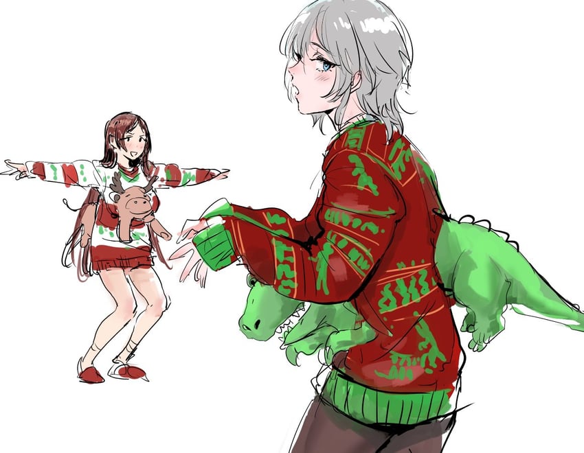 nitta minami and anastasia (idolmaster and 1 more) drawn by osakana_(denpa_yun'yun)