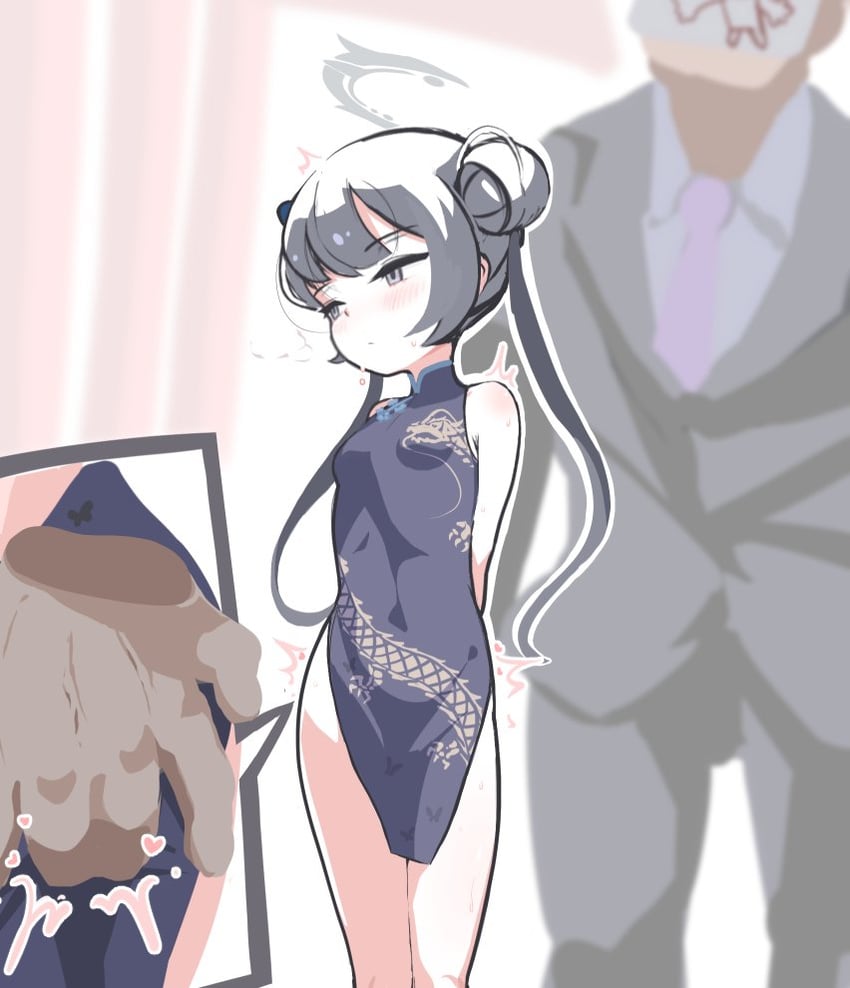 sensei, doodle sensei, and kisaki (blue archive) drawn by shoeguy