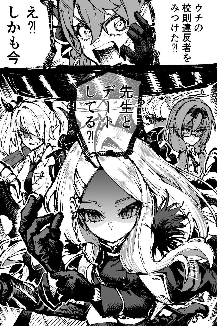 hina, ako, iori, and chinatsu (blue archive) drawn by jazz_(fukukan)