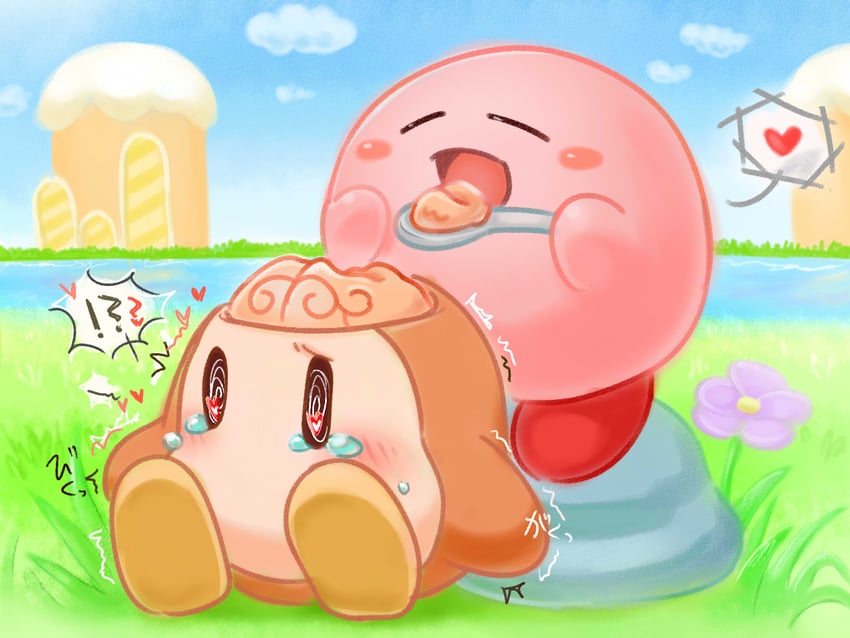 kirby and waddle dee (kirby and 2 more) drawn by seeraka21