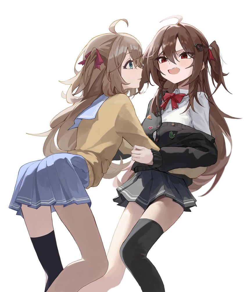 neuro-sama and evil neuro-sama (vedal ai) drawn by mbkona
