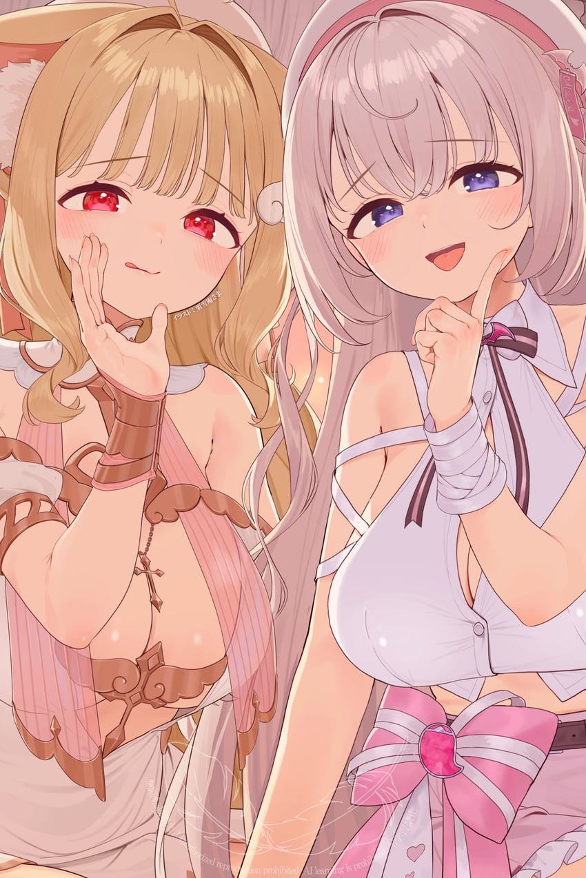 nekoma karin and naito mare (indie virtual youtuber and 1 more) drawn by kuyukian3