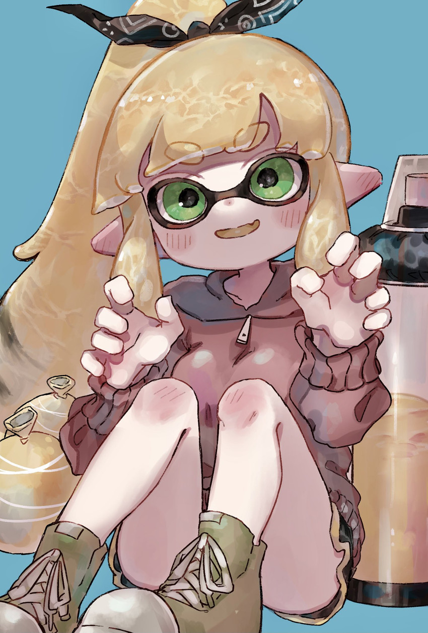inkling player character and inkling girl (splatoon) drawn by plum0o0