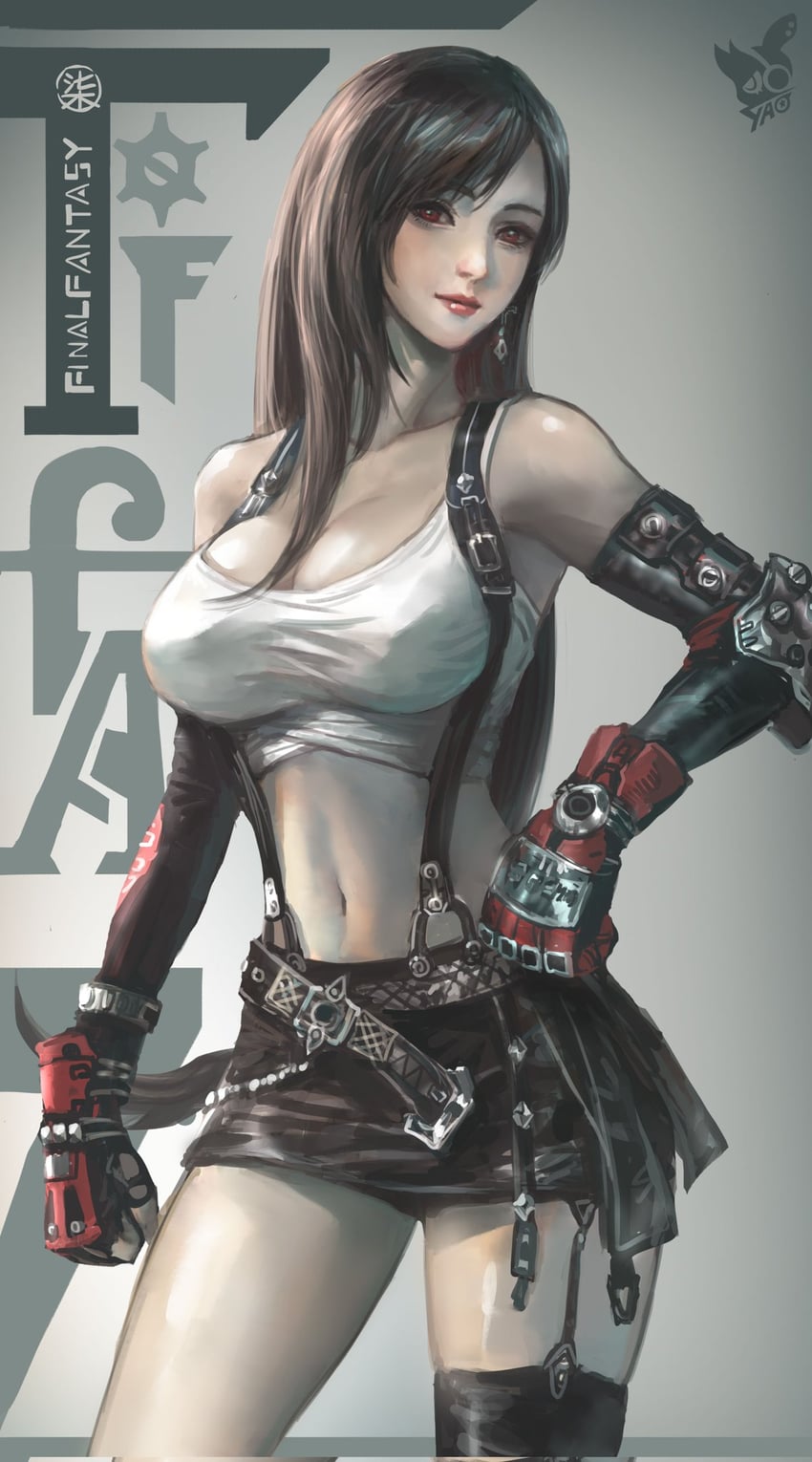 tifa lockhart (final fantasy and 2 more) drawn by hoh0102