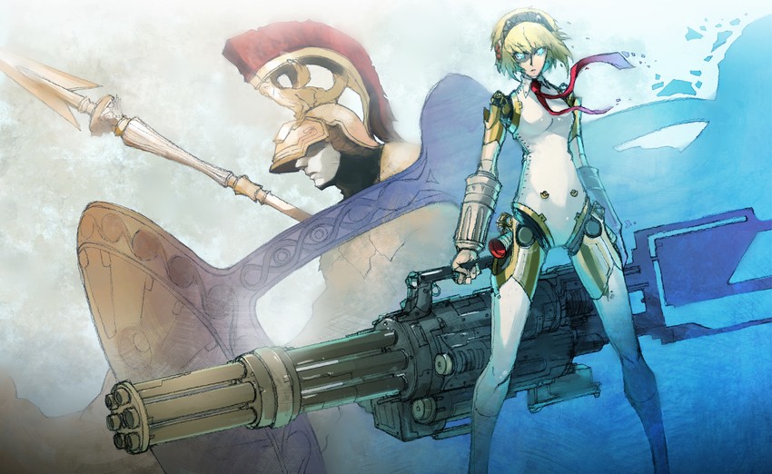aigis and athena (persona and 2 more) drawn by hjz_(artemi)