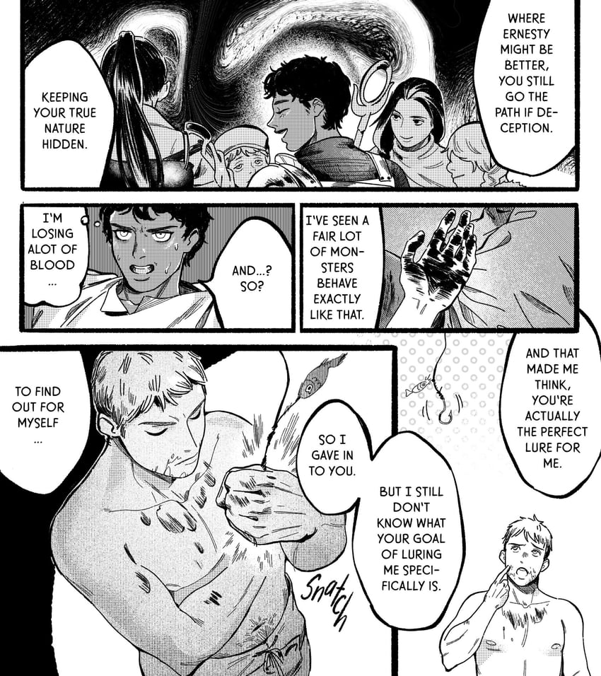 laios touden, kabru, shurou, mickbell tomas, rin, and 2 more (dungeon meshi) drawn by pearl_seemann