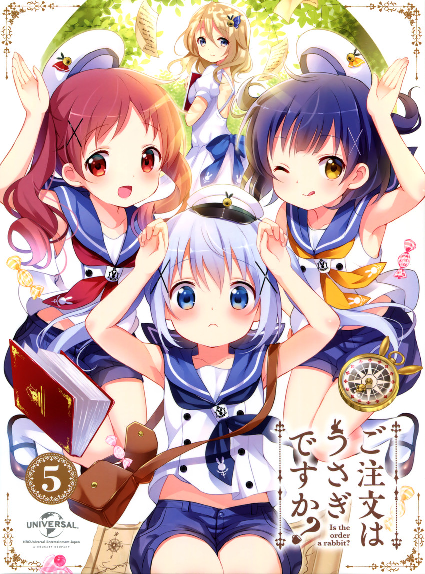 kafuu chino, jouga maya, natsu megumi, and aoyama blue mountain (gochuumon wa usagi desu ka?) drawn by koi_(koisan)
