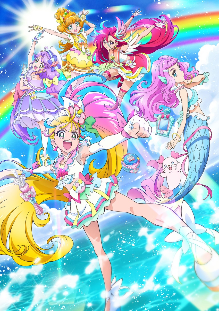 laura la mer, natsuumi manatsu, suzumura sango, takizawa asuka, ichinose minori, and 5 more (precure and 1 more) drawn by nakatani_yukiko