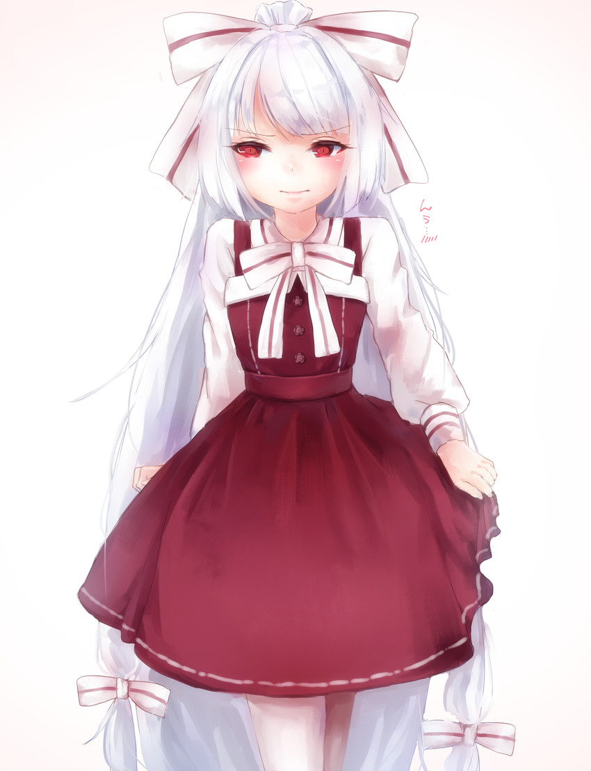 fujiwara no mokou (touhou) drawn by shiromoru_(yozakura_rety)