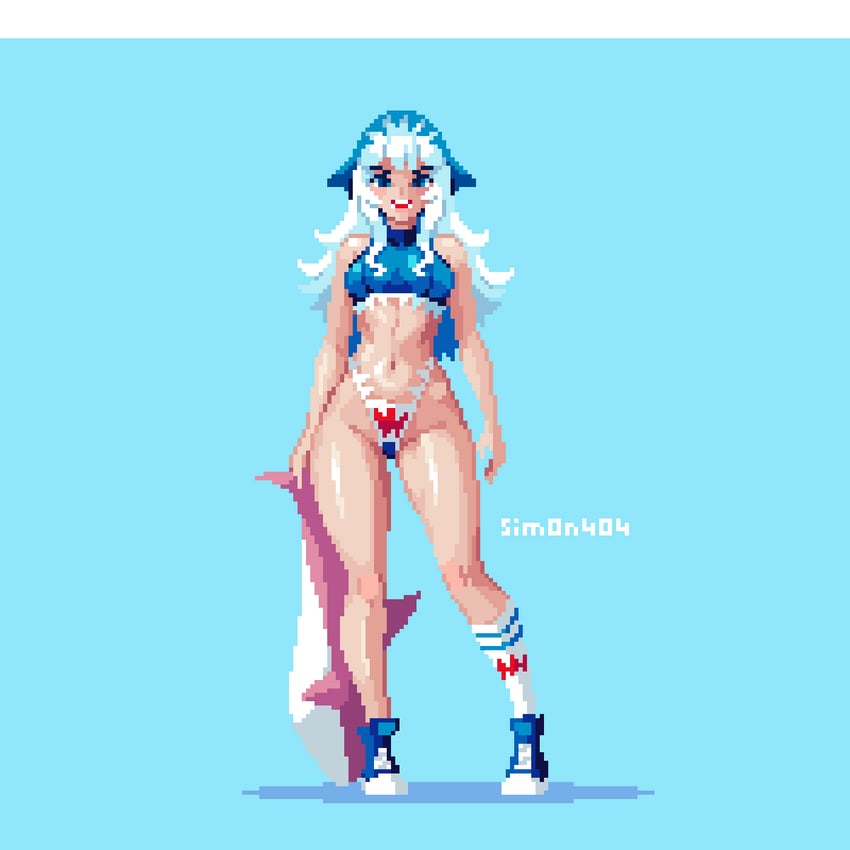 gawr gura (hololive and 1 more) drawn by sim0n404