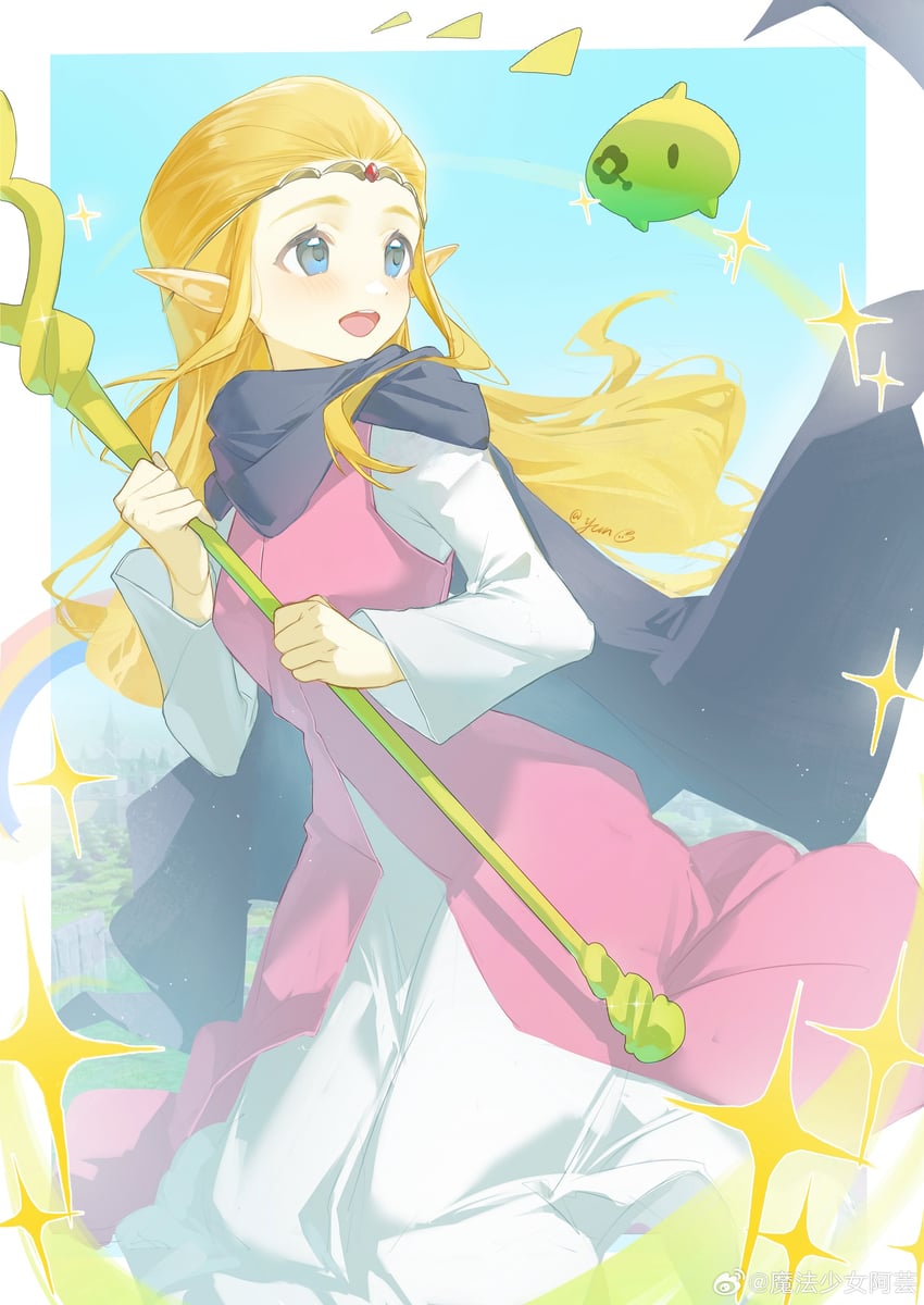 princess zelda and tri (the legend of zelda and 1 more) drawn by yun_(dl2n5c7kbh8ihcx)