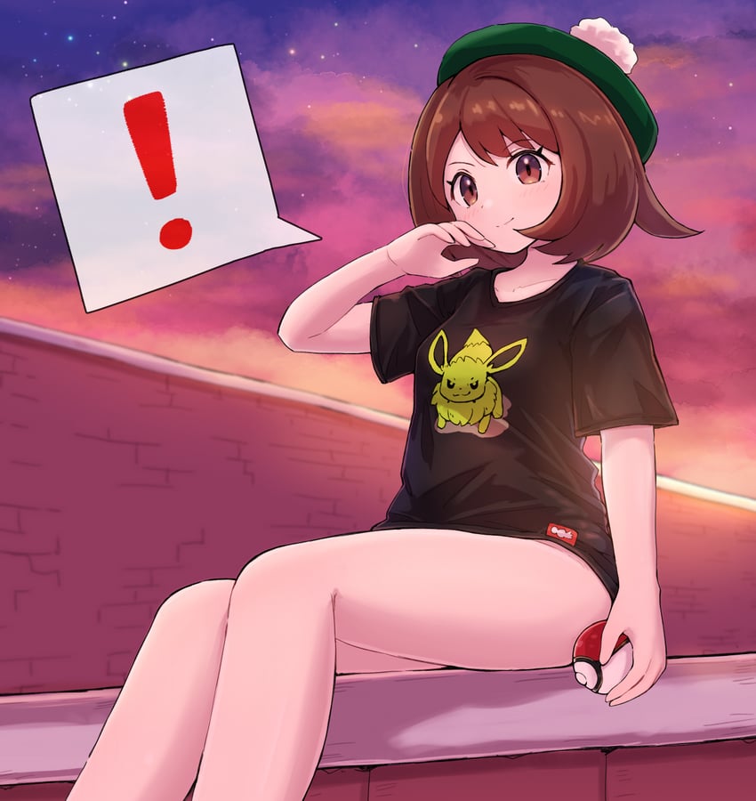 gloria and eevee (pokemon and 1 more) drawn by kutabireta_neko