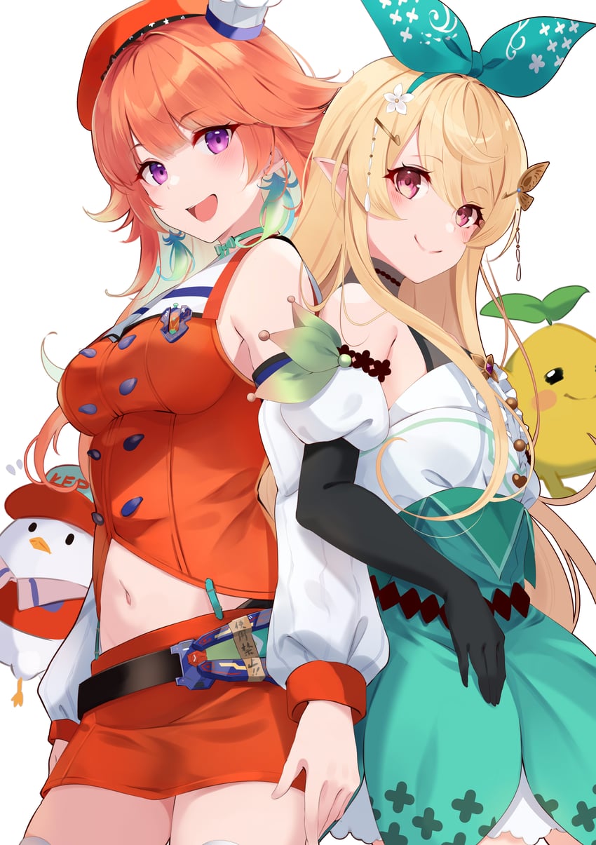 takanashi kiara, pomu rainpuff, kfp employee, and pomudachi (hololive and 3 more) drawn by kujou_ichiso