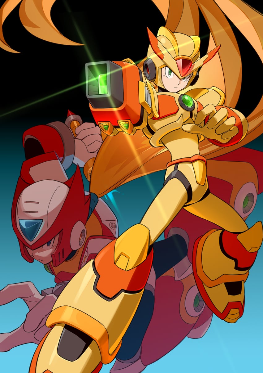 zero, x, and third armor x (mega man and 2 more) drawn by u_wstr