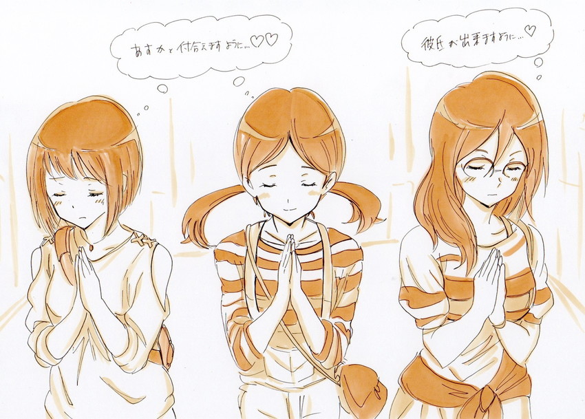 tanaka asuka, nakaseko kaori, and ogasawara haruka (hibike! euphonium) drawn by potekite
