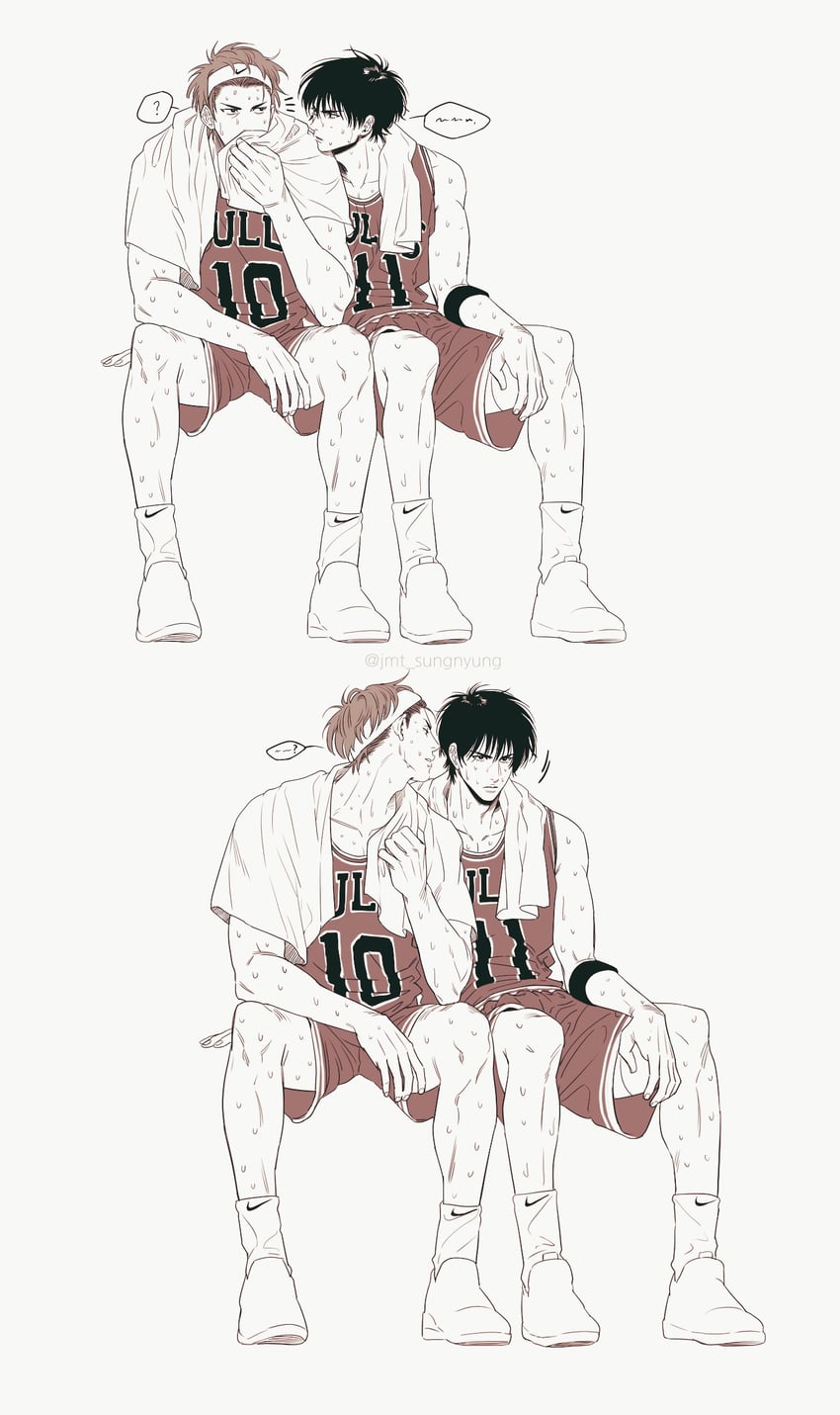 sakuragi hanamichi and rukawa kaede (slam dunk) drawn by jmt_sungnyung
