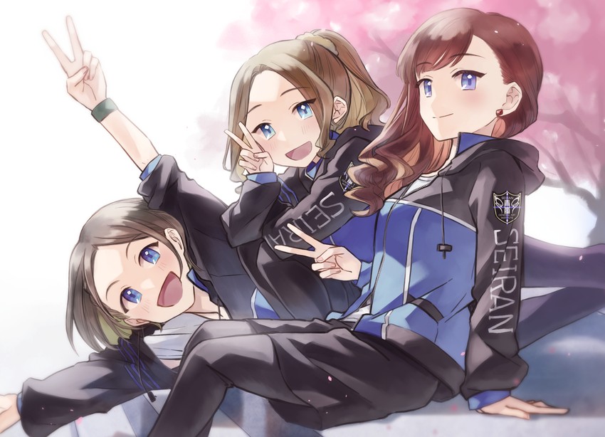yanagi koharu, minase suzu, and honami hisame (shoujo kageki revue starlight) drawn by tareko
