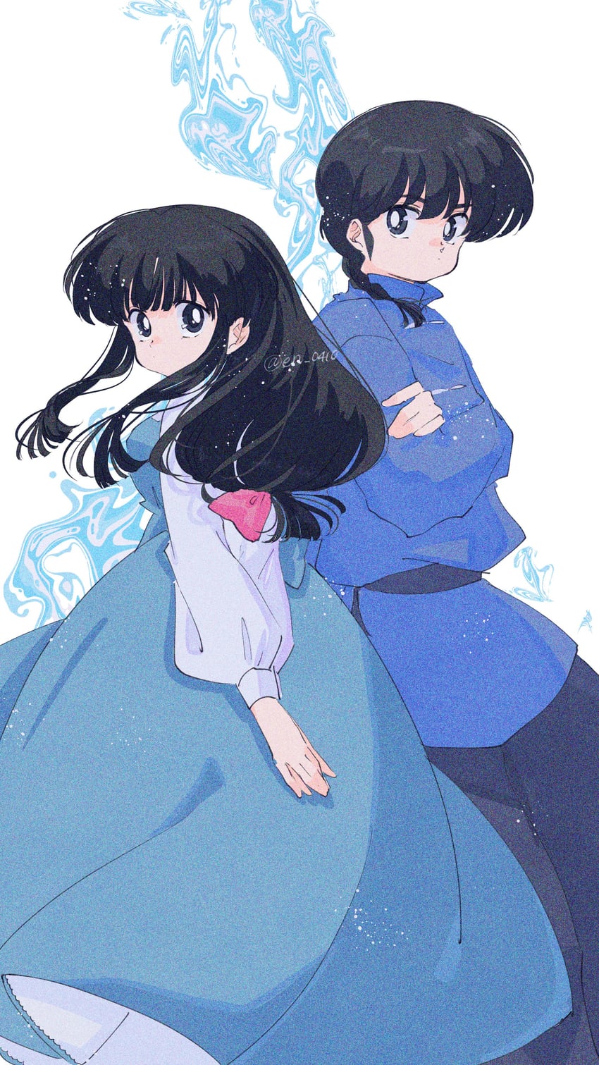 tendou akane and saotome ranma (ranma 1/2) drawn by en_0410