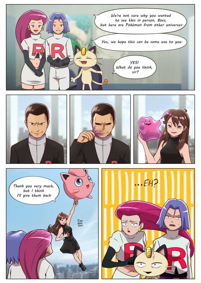 jessie, james, jigglypuff, meowth, green, and 2 more (pokemon and 2 more) drawn by scorbunnyvllgr