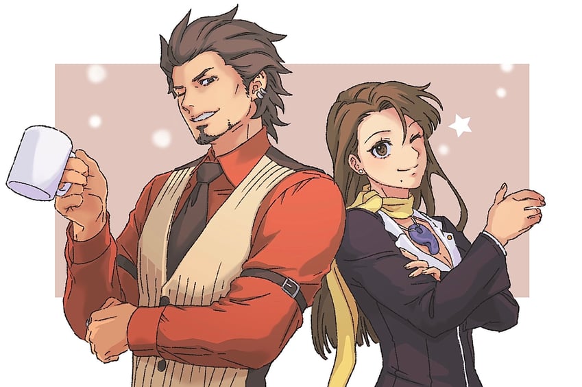 mia fey and diego armando (ace attorney and 1 more) drawn by lcageki