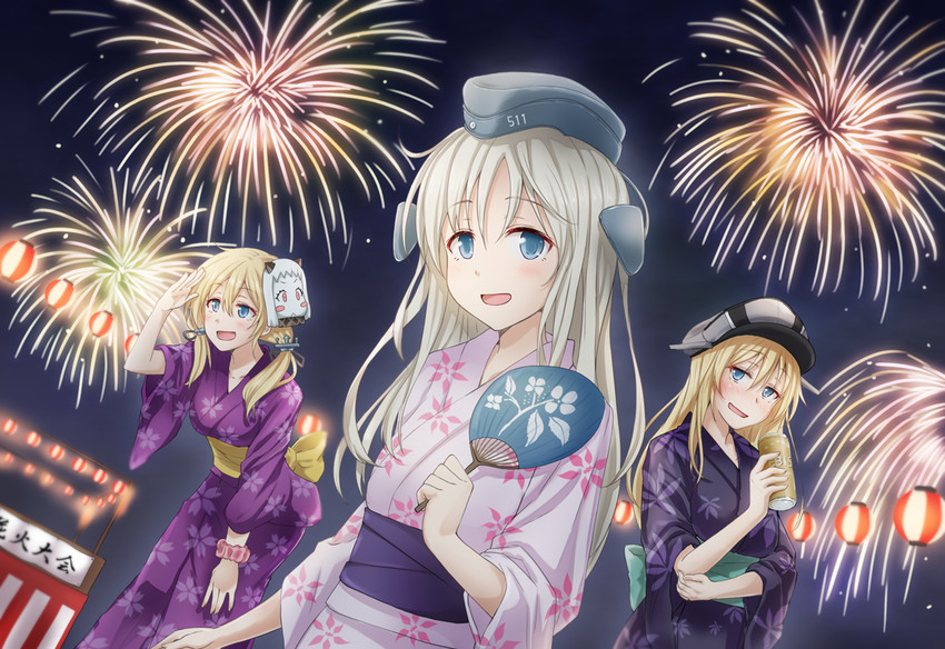 northern ocean princess, prinz eugen, bismarck, and u-511 (kantai collection) drawn by anti_(untea9)