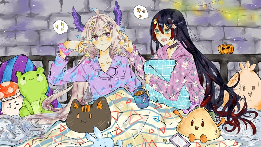 enna alouette, lucie, mika melatika, and pomudachi (nijisanji and 2 more) drawn by treylla