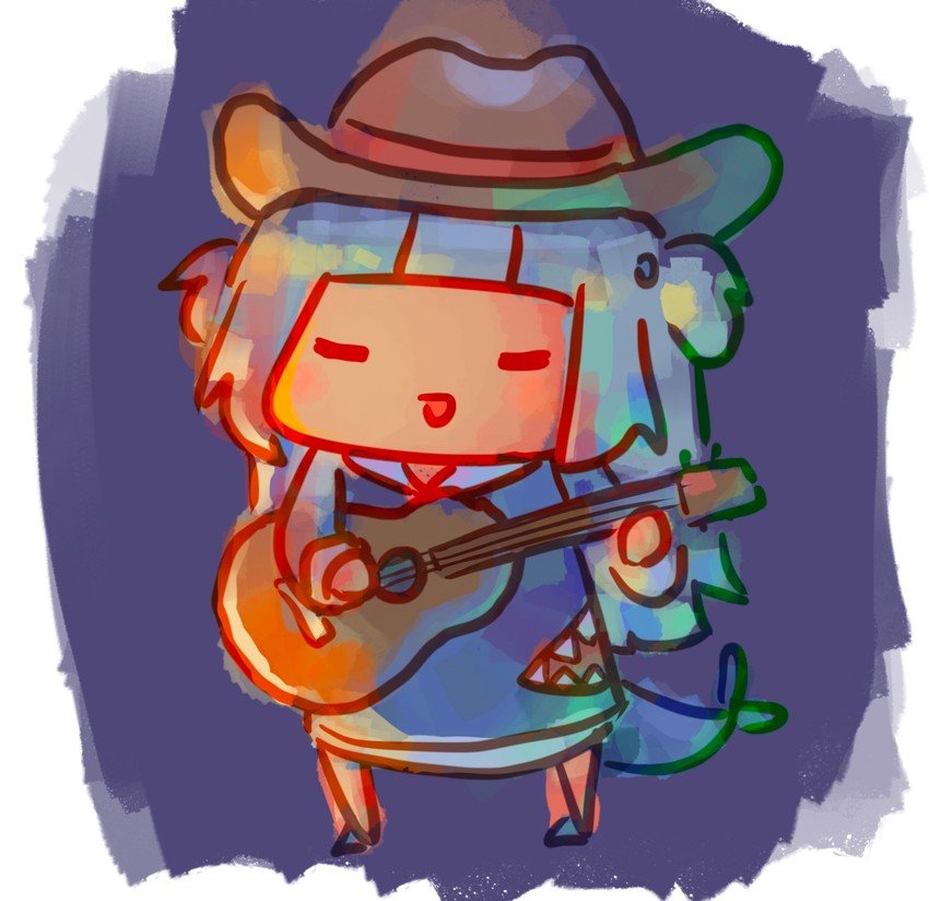 gawr gura (hololive and 1 more) drawn by walfie