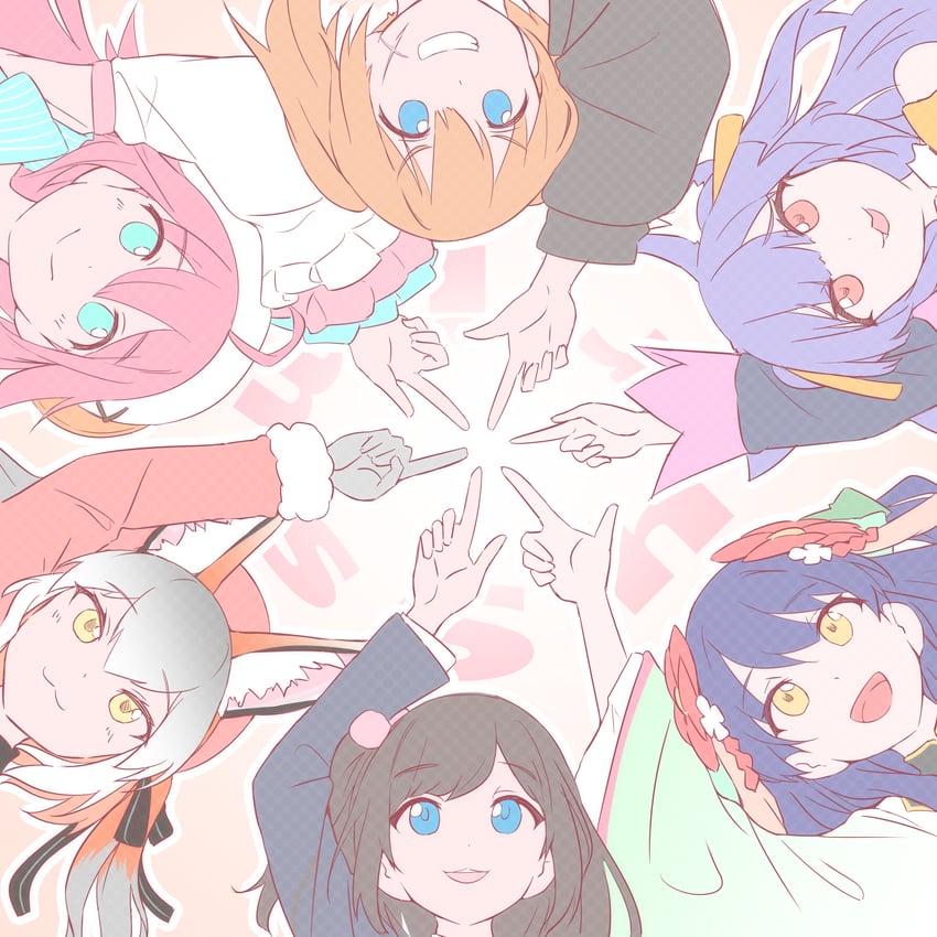 island fox, rurun rururica, irodori mayoi, hanakoto igusa, mizugame mia, and 1 more (kemono friends and 4 more) drawn by lowlandgorilla