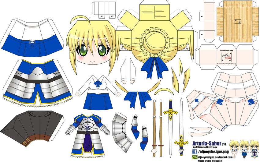 artoria pendragon and saber (fate and 1 more) drawn by el_joey